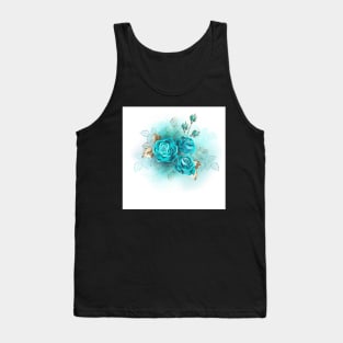 Three Turquoise Roses Tank Top